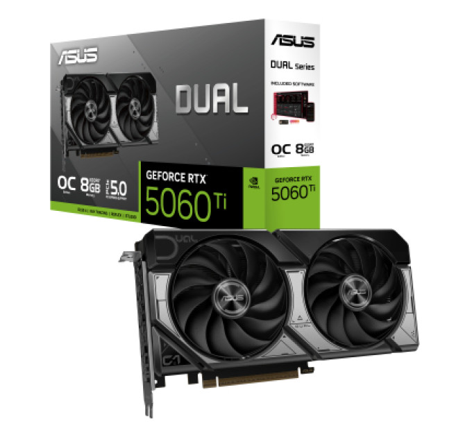 ASUS Відеокарта ASUS GeForce RTX5060Ti 8Gb DUAL OC (DUAL-RTX5060TI-O8G)