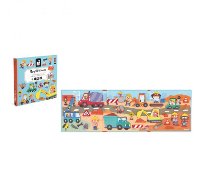 Janod Розвиваюча іграшка Janod Магнітні історії Будівельний майданчик 30 елементів (J05454)