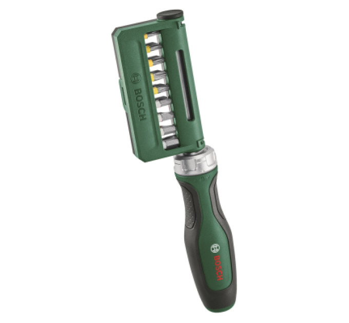 Bosch Набір викруток Bosch з тріскачкою, 18 біт, 225мм, сталь CrV (1.600.A02.Z9A)