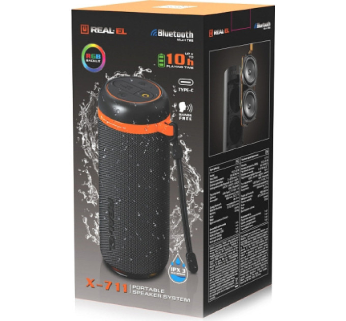 REAL-EL Акустична система REAL-EL X-711 Black (EL121600026)