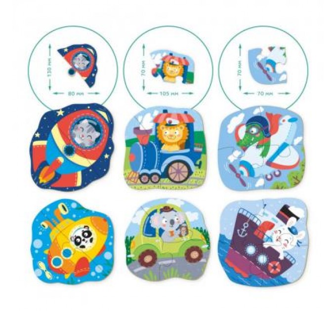 DoDo Пазл DoDo 2-3-4 елементи Транспорт (300154)