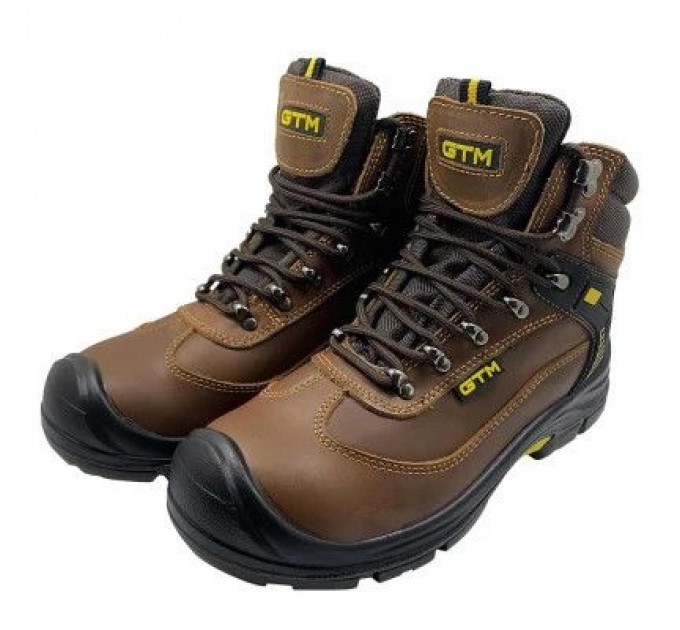 GTM Чоботи робочі GTM р.40 композ.носок, шкіра коричневого кольору S1P SRC (SM-075-40)