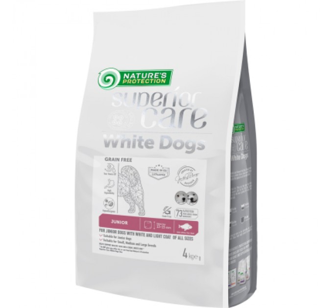 Сухий корм для собак Nature's Protection Superior Care White Dogs Grain Free White Fish Junior All Sizes 4 кг (NPSC47596)
