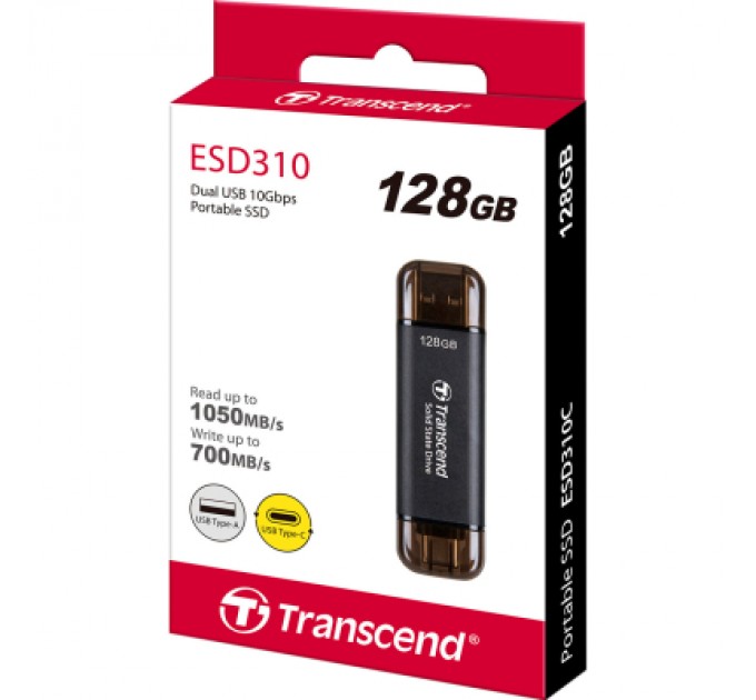 Transcend Накопичувач SSD USB 3.2 128GB Transcend (TS128GESD310C)