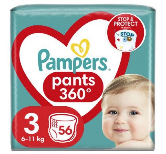 Pampers Підгузки Pampers трусики Pants Розмір 3 (6-11 кг) 56 шт. (8006540068663)