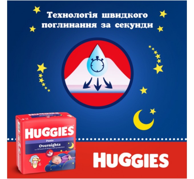 Huggies Підгузки Huggies Overnights Pants Трусики 4 9-14 кг 26 шт. (5029053581088)