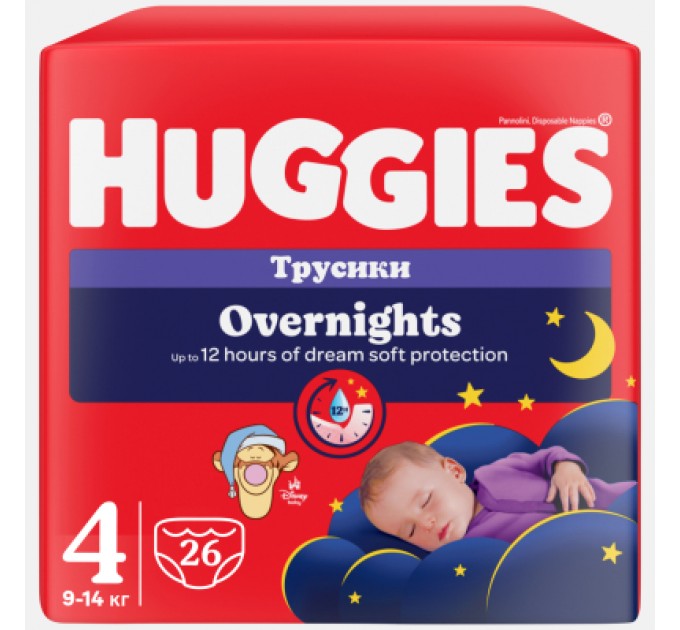 Huggies Підгузки Huggies Overnights Pants Трусики 4 9-14 кг 26 шт. (5029053581088)