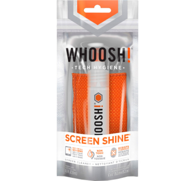Whoosh! Спрей для очищення Whoosh! Screen Shine POCKET 8ml, microfiber 14x14cm (1FG08ENFR)