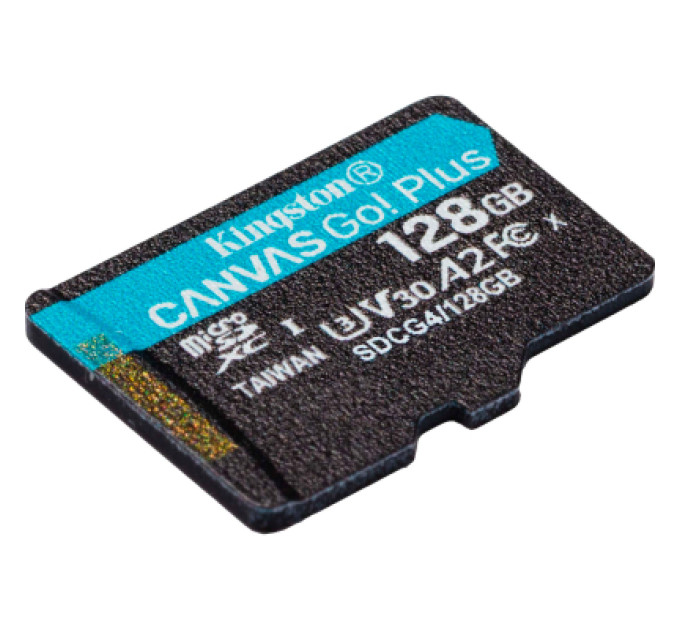 Kingston Карта пам'яті Kingston 128GB microSDXC сlass 10 UHS-I U3 V30 A2 Canvas Go Plus G4 (SDCG4/128GBSP)