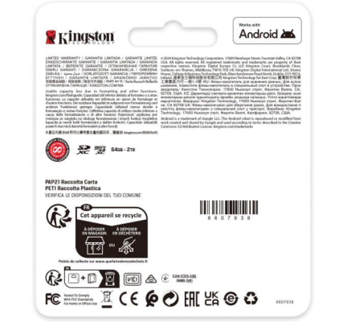 Kingston Карта пам'яті Kingston 512GB SDXC сlass 10 UHS-I U3 V30 Canvas Go Plus G4 (SDG4/512GB)