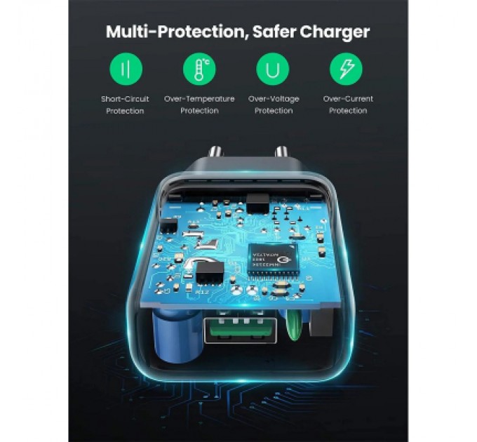Ugreen Зарядний пристрій Ugreen CD122 18W USB QC 3.0 Charger (Black) (70273)