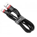 Baseus Дата кабель USB 2.0 AM to Lightning 0.5m Cafule 2.4A red+black Baseus (CALKLF-A19)