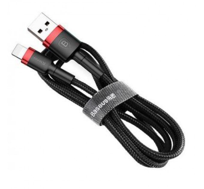 Baseus Дата кабель USB 2.0 AM to Lightning 0.5m Cafule 2.4A red+black Baseus (CALKLF-A19)