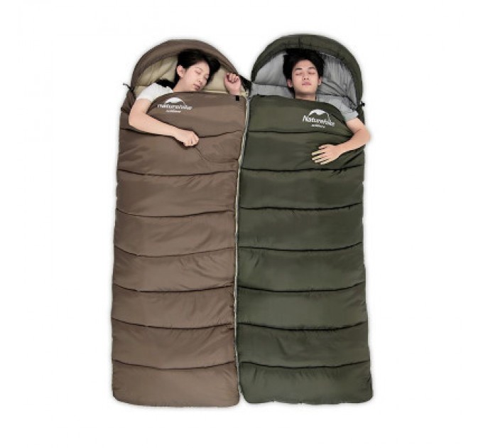 Naturehike Спальний мішок Naturehike з капюшоном U250 NH20MSD07 (6°C) лівий, коричневий (6927595767207-L)