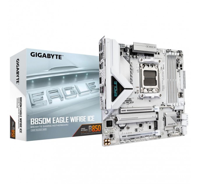 GIGABYTE Материнська плата AMD B850 SAM5 MATX B850M EAGLE WF6E ICE GIGABYTE