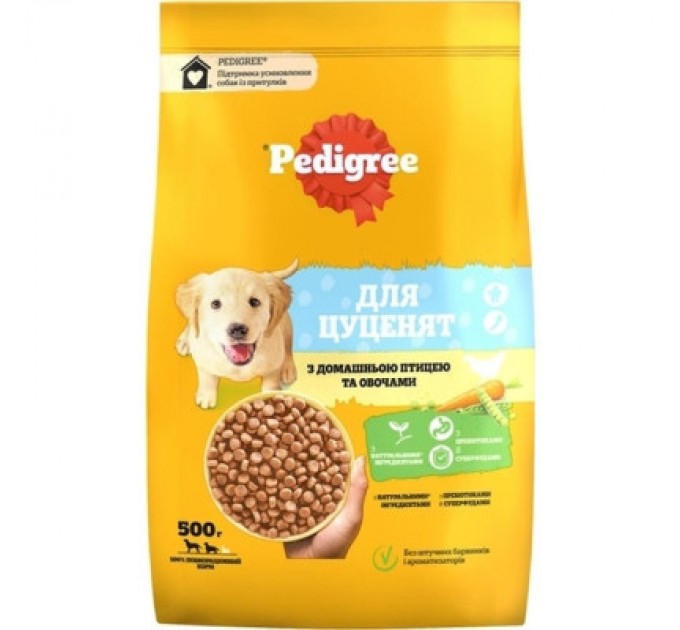 Pedigree Сухий корм для собак Pedigree для цуценят з птицею та овочами 500 г (5998749144923)