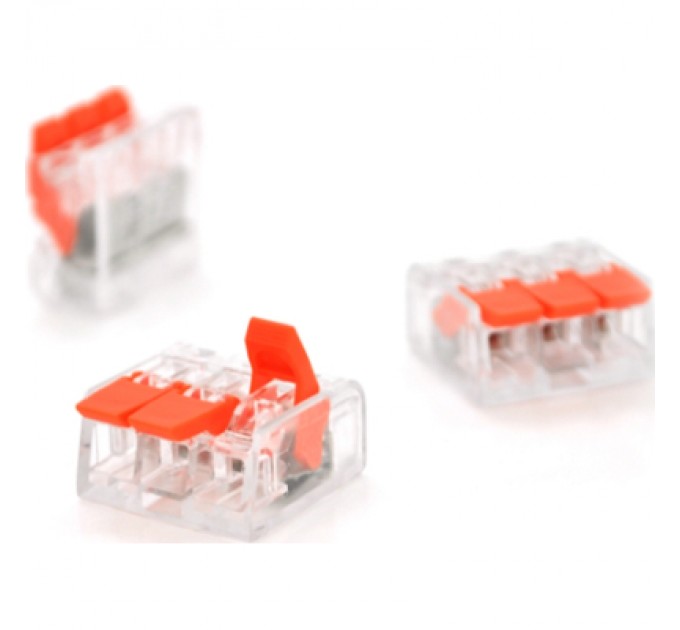 Voltronic З'єднувач кабелю 3-pin аналог WAGO K221-413, 15штпак Voltronic (K221-413/15)