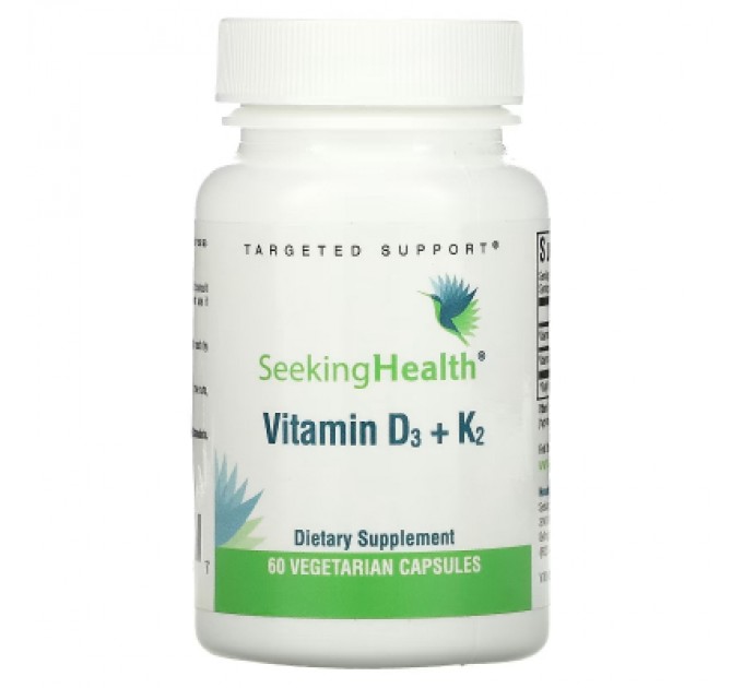 Seeking Health Вітамін Seeking Health Вітамін D3+K2, 5000 МО та 100 мкг, Vitamin D3+K2, 60 вегетаріанських ка (SKH-52136)