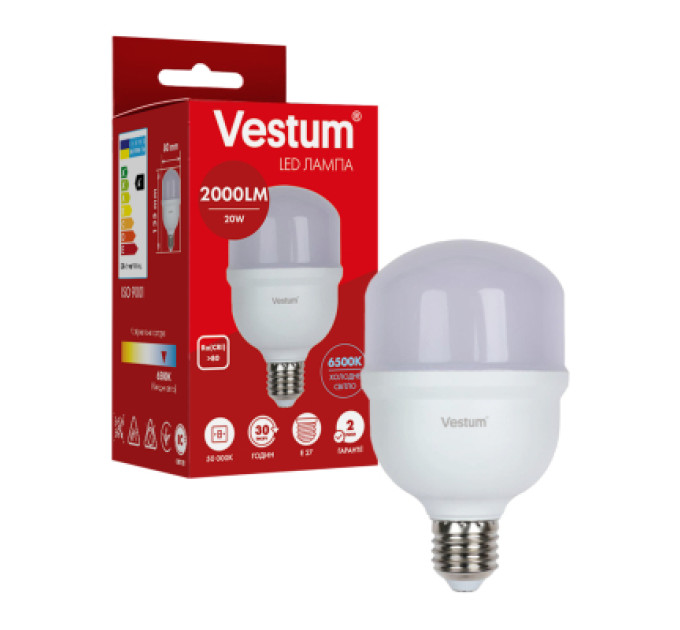 Vestum Лампочка Vestum LED T80 20W 6500K 220V E27 (1-VS-1607)