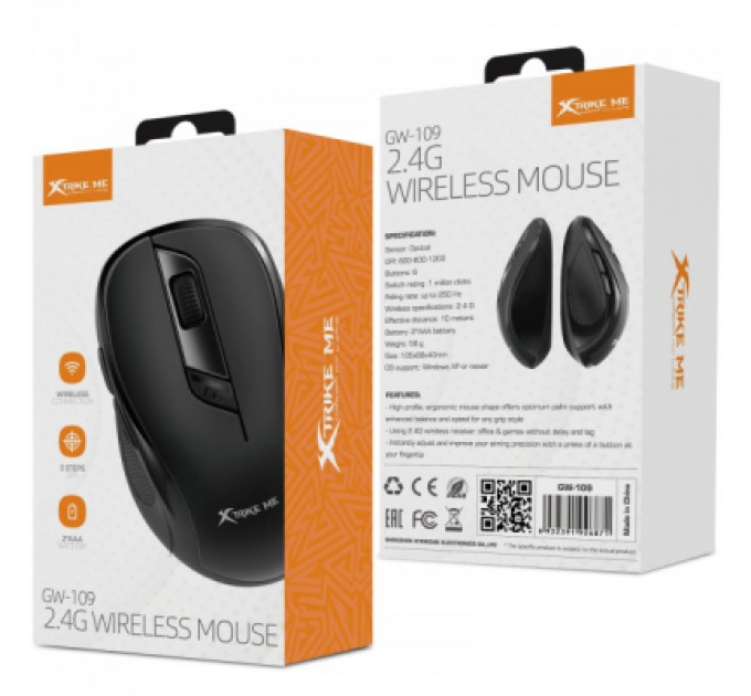 Xtrike ME Мишка Xtrike ME GW-109 Wireless Black (GW-109)