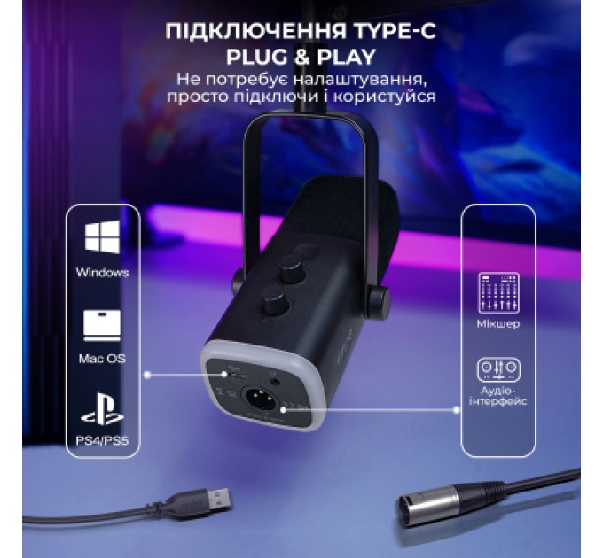 Fifine Мікрофон Fifine AM8T USB Black (AM8T)