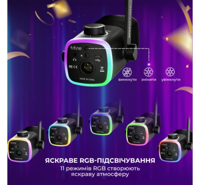 Fifine Мікрофон Fifine AM9 USB Black (AM9)