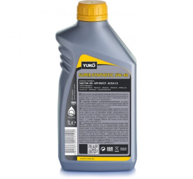 Yuko Моторна олива Yuko SUPER SYNTHETIC 5W-40 1л (4820070245592 4823110402276)