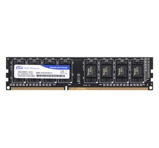 Team Модуль пам'яті для комп'ютера DDR3 4GB 1333 MHz Team (TED34G1333C901 / TED34GM1333C901)
