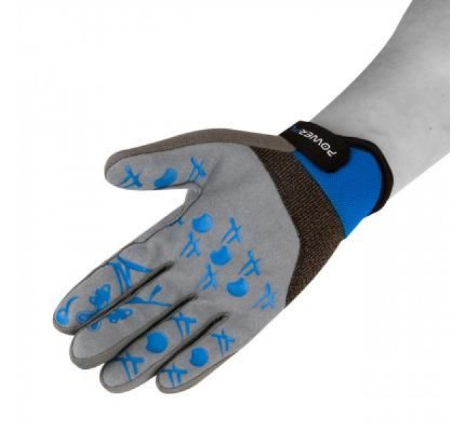 PowerPlay Велорукавиці PowerPlay 6566 Blue L (6566_L_Blue/Grey)