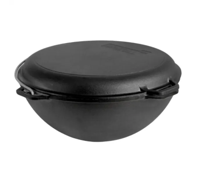 Brizoll Котел туристичний Brizoll чавунний азіатський з кришкою-сковородою 10 л (KA10-2)