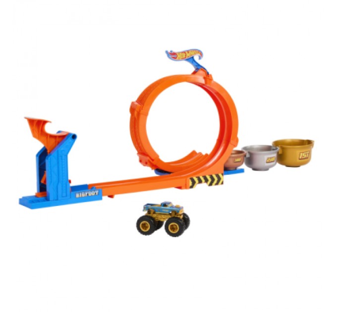 Hot Wheels Автотрек Hot Wheels Monster Trucks Петлі та трюки (JBX64)