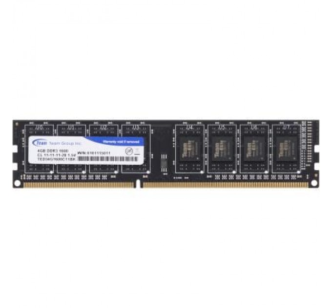 Team Модуль пам'яті для комп'ютера DDR3 4GB 1600 MHz Team (TED34GM1600C1101 / TED34G1600C1101)