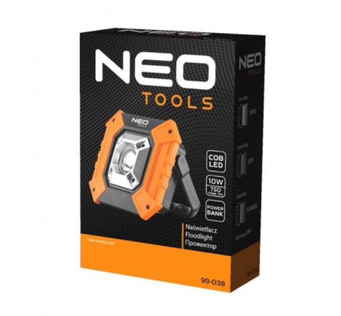 Neo Tools Прожектор Neo Tools 10 Вт, 750 люмен, функція PowerBank (99-038)