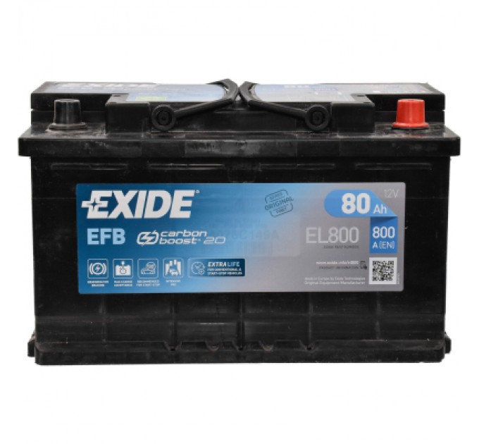 EXIDE Акумулятор автомобільний EXIDE START-STOP EFB 80A (EL800)