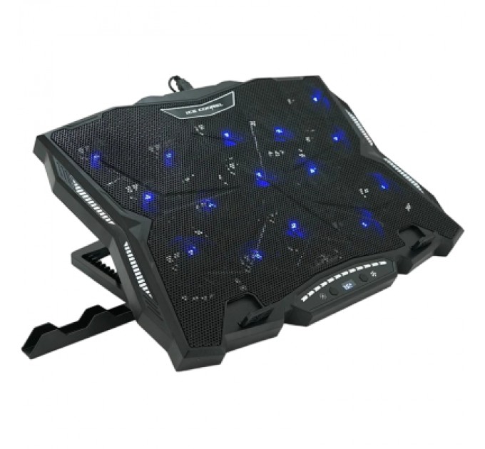 IceCoorel Підставка до ноутбука IceCoorel 10-17", 15*60mm 2500 RPM, TYPE-C+USB, 400x305x39mm, Black (K12)
