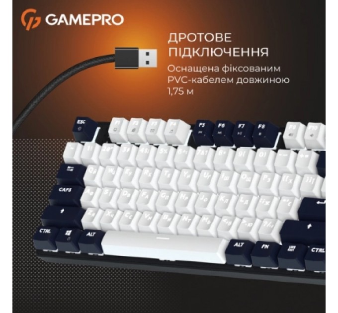 GamePro Клавіатура GamePro Genesis Metallic MK110B Outemu Red Switch USB UA Black (MK110B)