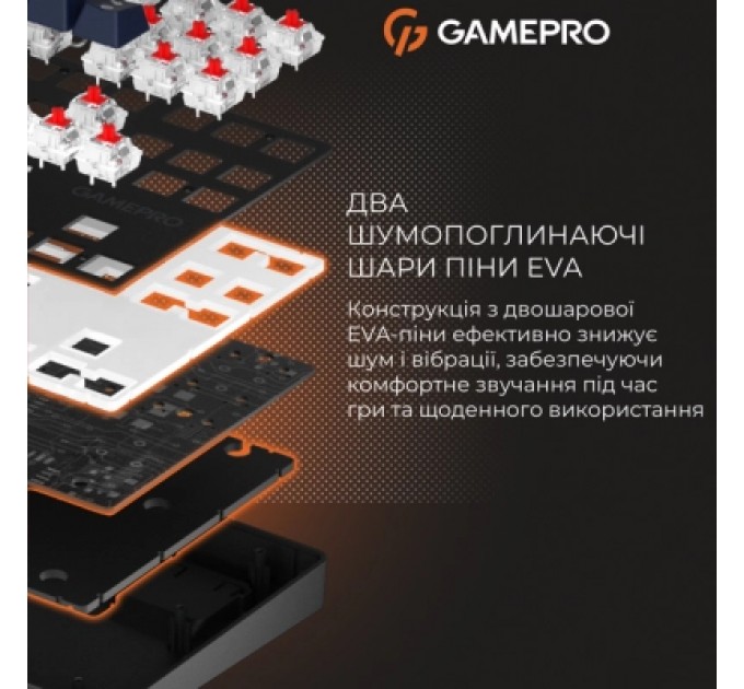 GamePro Клавіатура GamePro Genesis Metallic MK110B Outemu Red Switch USB UA Black (MK110B)