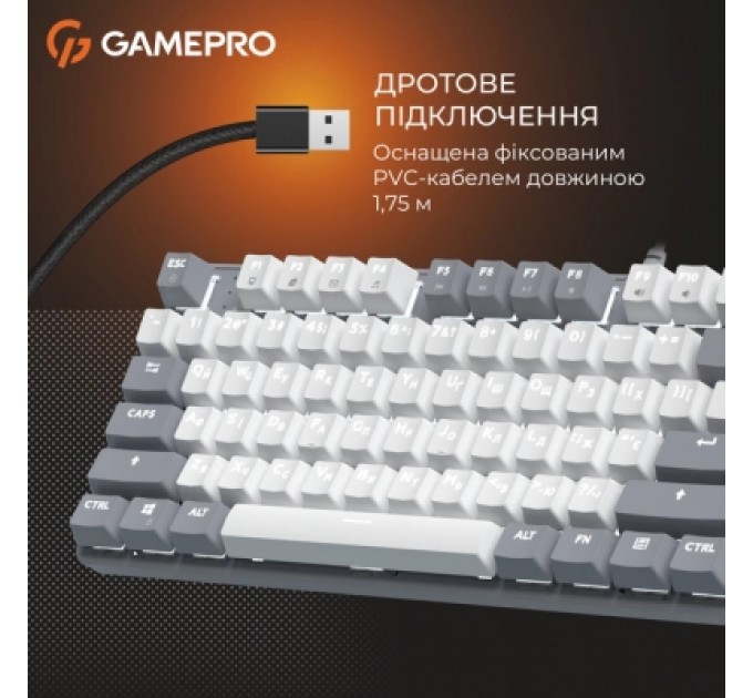 GamePro Клавіатура GamePro Genesis Metallic MK110G Outemu Red Switch USB UA Gray (MK110G)