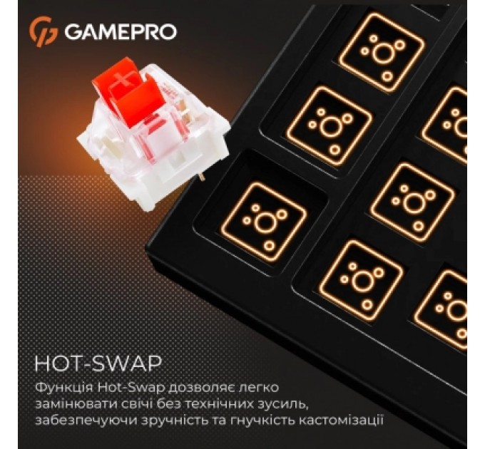 GamePro Клавіатура GamePro Genesis Metallic MK144B Outemu Red Switch USB UA Black (MK144B)