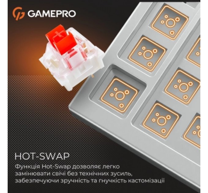 GamePro Клавіатура GamePro Genesis Metallic MK144G Outemu Red Switch USB UA Gray (MK144G)