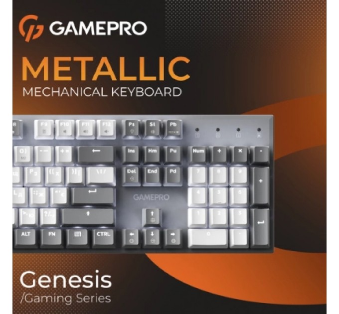 GamePro Клавіатура GamePro Genesis Metallic MK144G Outemu Red Switch USB UA Gray (MK144G)