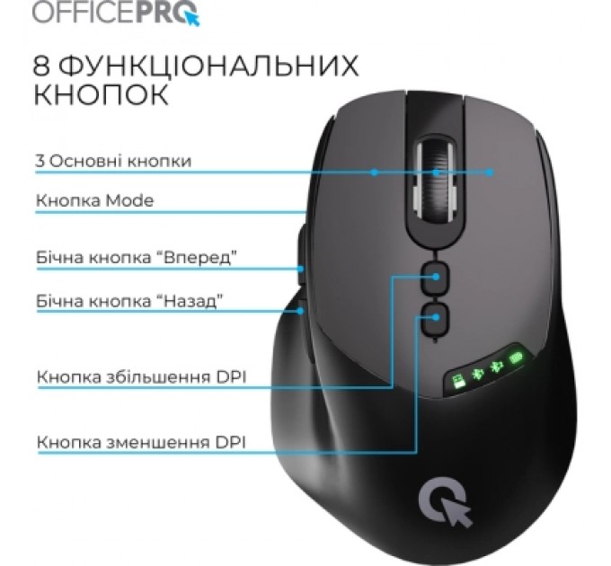 OfficePro Мишка OfficePro M520B Wireless/Bluetooth Black (M520B)