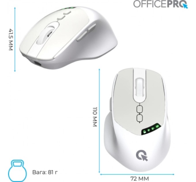 OfficePro Мишка OfficePro M520W Wireless/Bluetooth White (M520W)