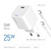 ColorWay Мережевий зарядний пристрій ColorWay GaN Mini 25W PD Port PPS USB-C White (CW-CHS052PDC-WT) + кабель USB Type-C