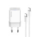 ColorWay Мережевий зарядний пристрій ColorWay GaN Mini 25W PD Port PPS USB-C White (CW-CHS052PDC-WT) + кабель USB Type-C