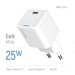 ColorWay Мережевий зарядний пристрій ColorWay GaN Mini 25W PD Port PPS USB-C White (CW-CHS052PD-WT)