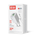 ColorWay Мережевий зарядний пристрій ColorWay GaN Mini 30W PD Port PPS USB (Type-C PD + USB QC4.0) White (CW-CHS053PDC-WT) + кабель USB Type-C
