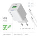 ColorWay Мережевий зарядний пристрій ColorWay GaN Mini 35W PD Port PPS USB (Type-C PD + USB QC4.0) White (CW-CHS055PDC-WT) + кабель USB Type-C