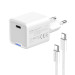 ColorWay Мережевий зарядний пристрій ColorWay GaN Mini 35W PD Port PPS USB-C White (CW-CHS056PDC-WT) + кабель USB Type-C