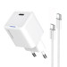 ColorWay Мережевий зарядний пристрій ColorWay GaN Mini 35W PD Port PPS USB-C White (CW-CHS056PDC-WT) + кабель USB Type-C